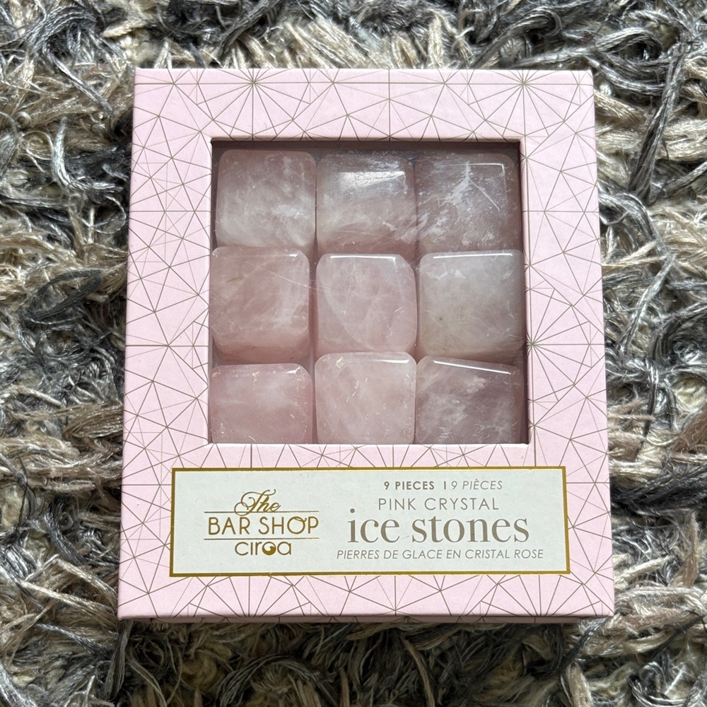 Pink Crystal Ice Stones - Set of 9